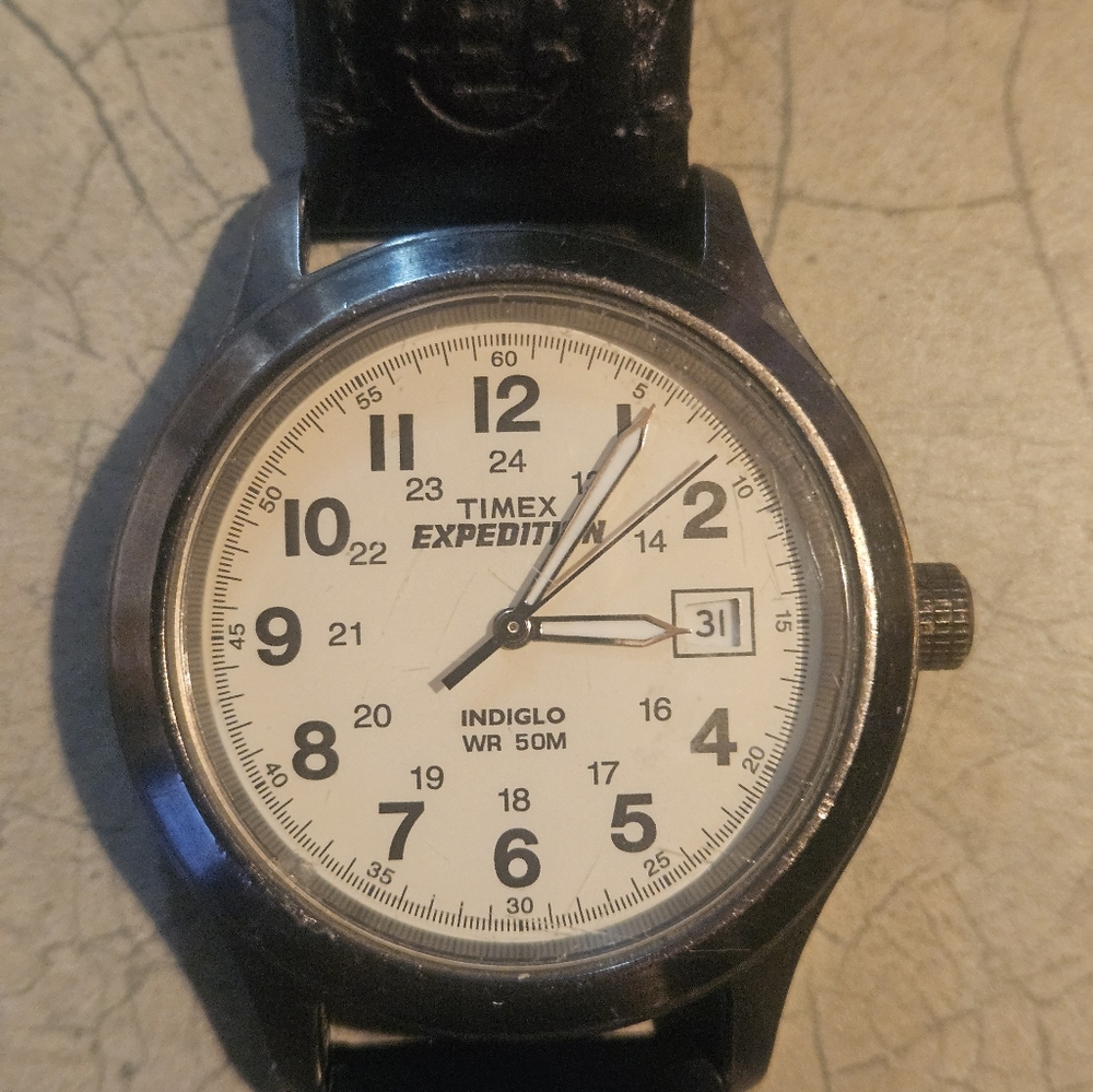 VTG.TIMEX EXPEDITION INDIGLO WATCH.THE FACE IS IN EUC ORIGINAL BAND TIME 2CHANGE